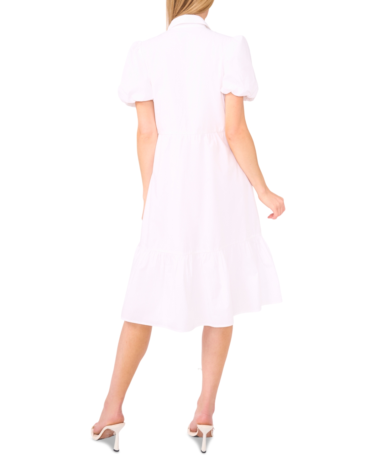 Cece Bubble Sleeve Tiered Dress