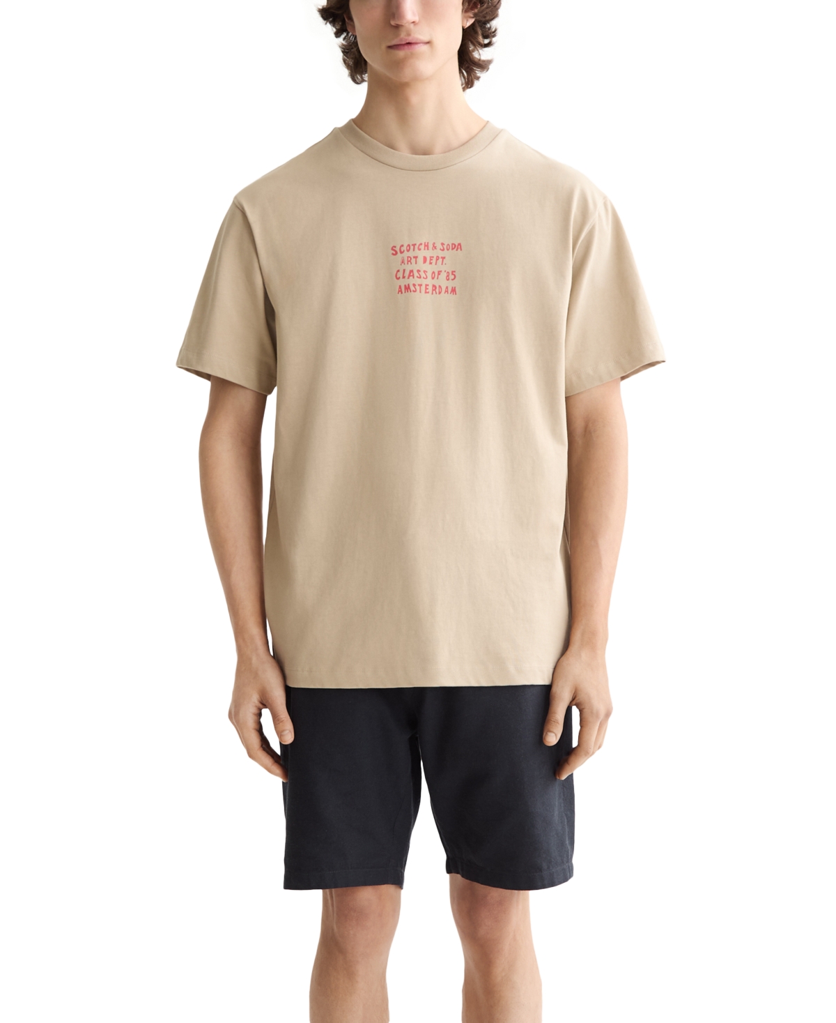 Scotch & Soda Men's Relaxed Fit Short Sleeve Crewneck Art Class Graphic T-shirt In Neutral