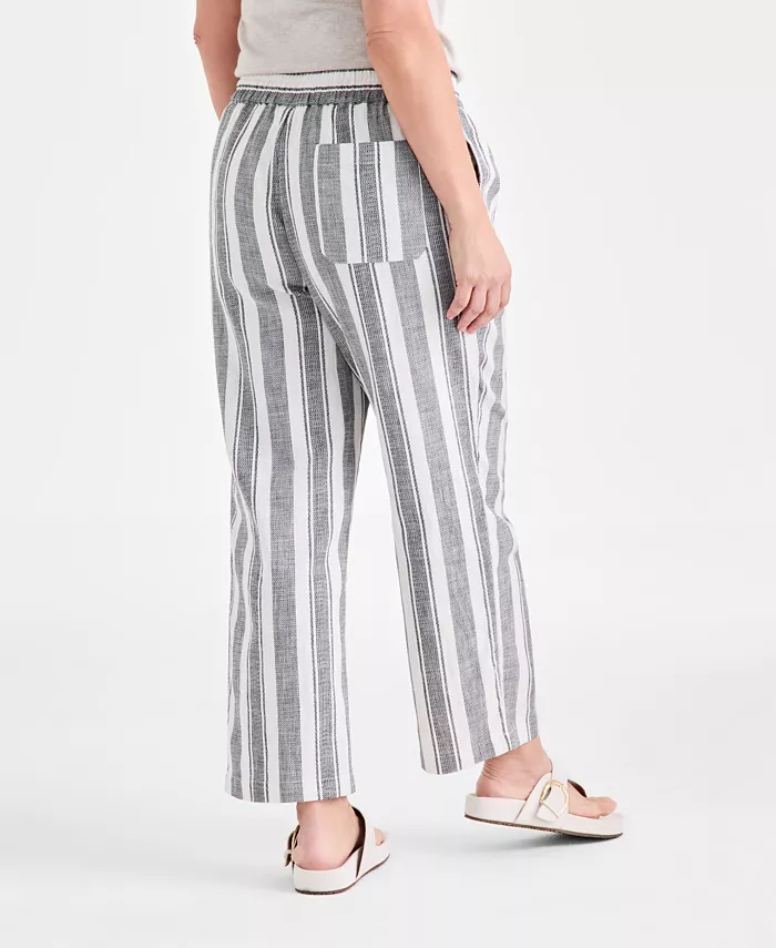 Women's Cotton Mid-Rise Pull-On Wide-Leg Pants - thumbnail 4