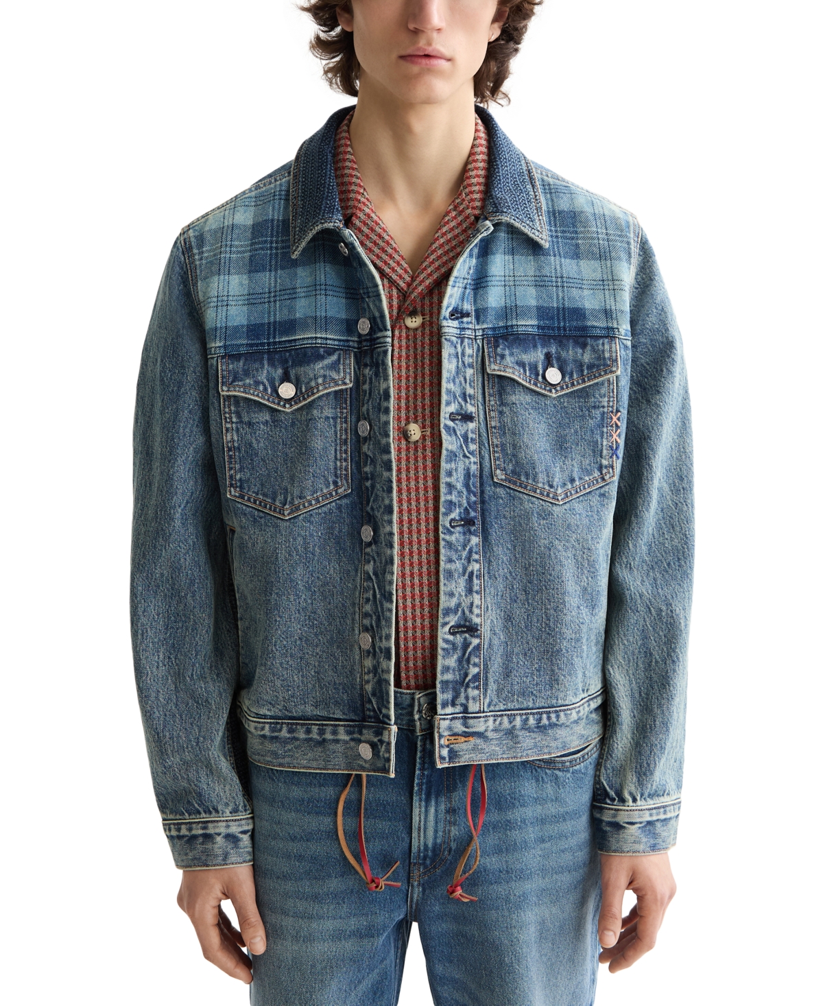 Scotch & Soda Men's Denim Trucker Jacket In Green