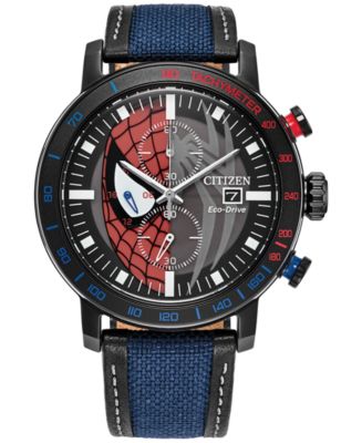 MARVELCITIZEN腕時計エコドライブ Citizen Eco-Drive Men's Chronograph Marvel Spider-Man Double