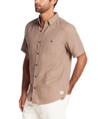 Men's Short Sleeve Textured Dobby Button-Down Shirt