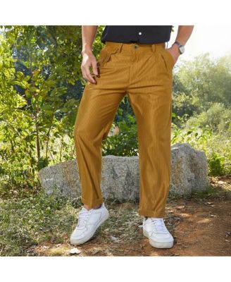 Мужские вельветовые брюки Campus Sutra горчично-желтого цвета, сшитые на заказ