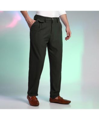 Мужские вельветовые брюки Campus Sutra темно-черного цвета, сшитые на заказ