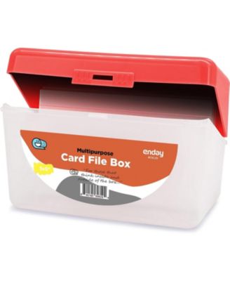 Index Card Holder Red, 3x5 Note Flash Card Organizer Case, Index Card File w/flip top, Notecard Recipe, Holder, Holds 250 Cards (1 PC)