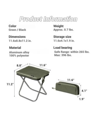 Folding Camping Stool , Portable Mini Camping Chair, Lightweight Aluminium Alloy Chair, Small Backpacking Stool with Thickened Seat Cushion