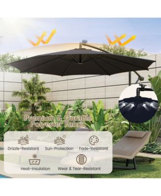10 Feet Patio Umbrella with 112 Solar-Powered LED Lights