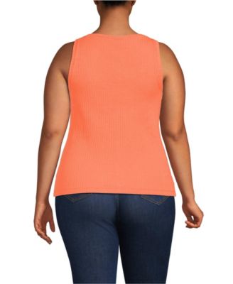 Plus Size Pointelle Rib UNeck Tank