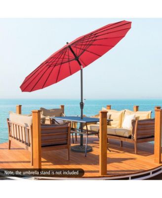 9 Feet Round Patio Umbrella with 18 Fiberglass Ribs