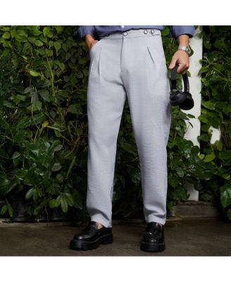 Мужские плиссированные брюки Campus Sutra облачно-серого цвета, сшитые на заказ