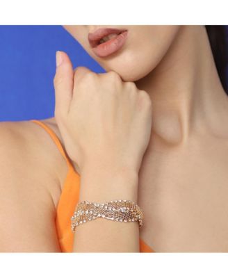-Plated Contemporary Mesh Bracelet