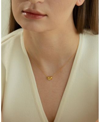 Sterling Silver 18k Gold Plated Alexandra Necklace & Stud Earrings Set