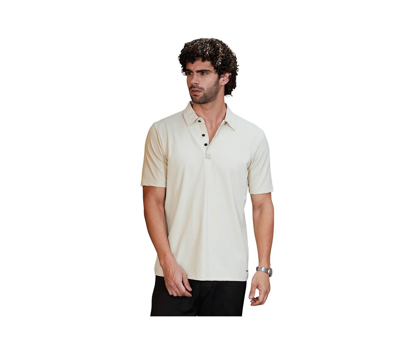 Мужская футболка Cahoot Campus Sutra Off-White Seamless Waffle Polo, цвет: Белый — фото 1