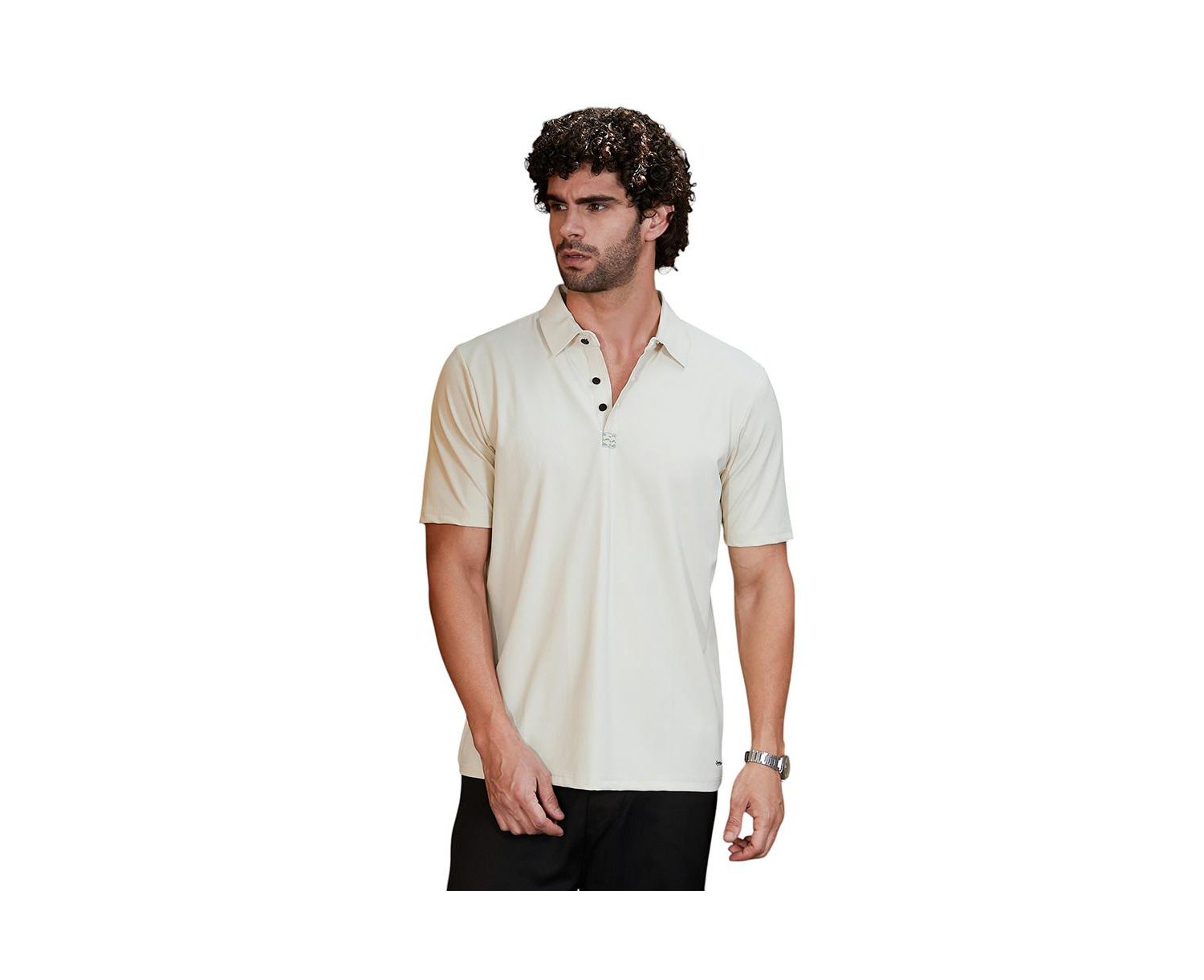 Men's Off-White Seamless Waffle Polo T-Shirt