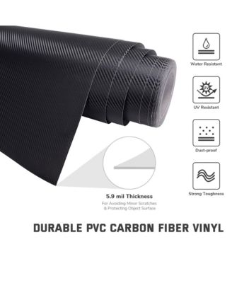 5ft x 100ft Car 3D Carbon Fiber Vinyl Wrap Sticker Roll Vehicle Motorcycle Black