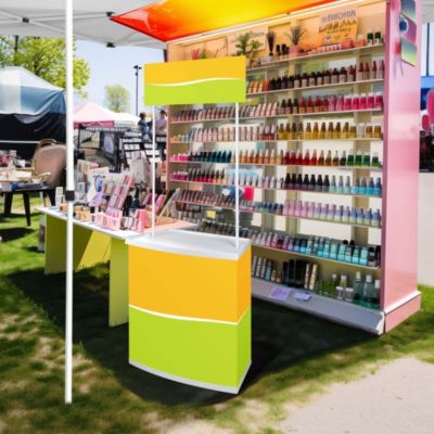 Portable Promotion Counter Table Foldable Booth Kiosk Trade Show Display 2 Pack