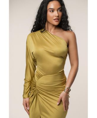 Women's One Shoulder Shirred Bodysuit