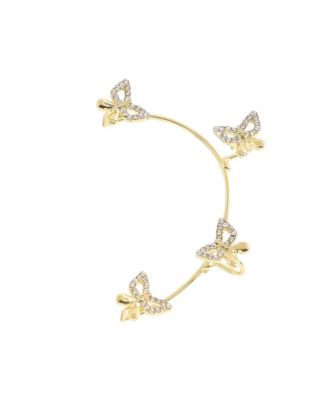 Gold-Plated Butterfly Cuff Earrings