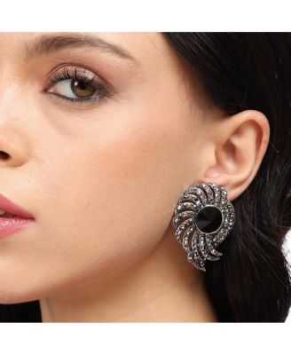 Stone Spiral Drop Earrings