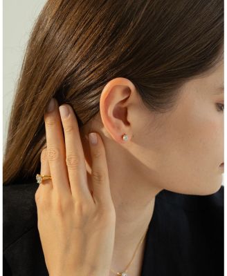 Sterling Silver 18k Gold Plated Estelle Necklace & Stud Earrings Set