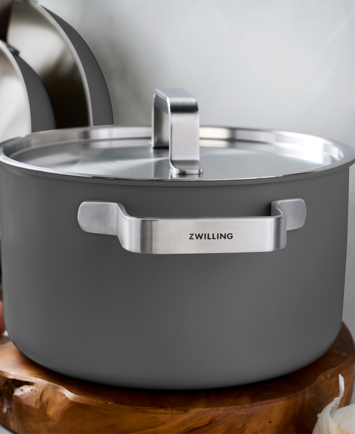 Zwilling Pure Stainless Steel 8 Piece Cookware Set In Silver
