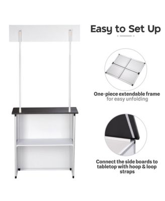 Popup Promotional Counter Table Booth Portable Demo Display Banner Stand 2 Pack