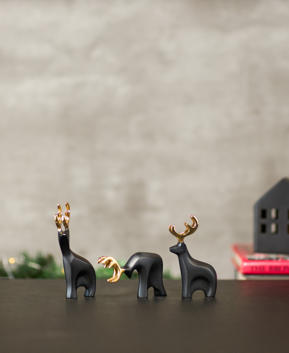 Nambe Mini Prancer Reindeer Figurines, Set Of 3 In Black