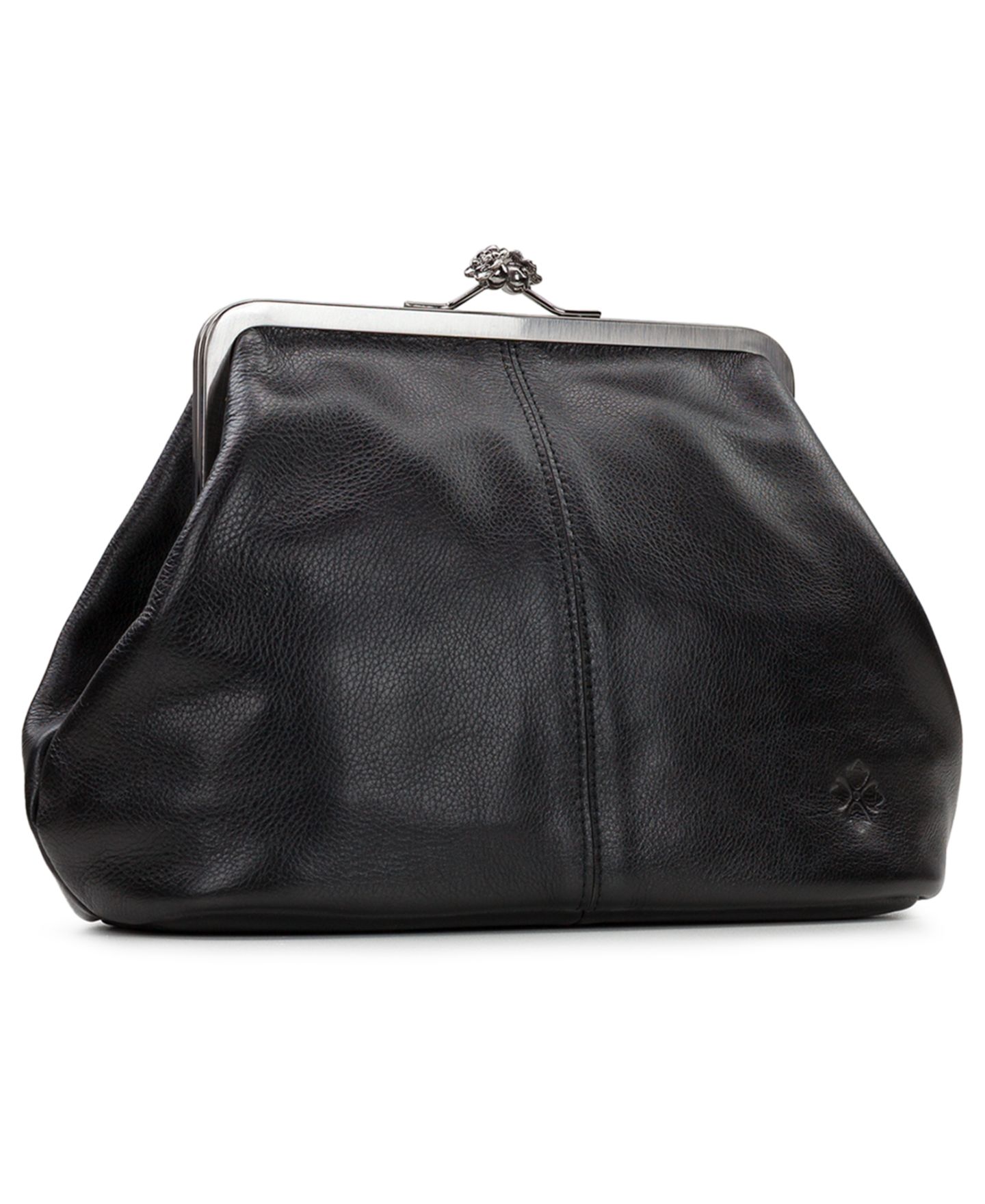 Женский клатч Patricia Nash Sofia Small Leather Kisslock Frame Clutch, цвет: Чёрный — фото 1