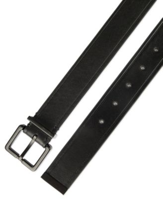 Men's Metal Finishes Leather Dress Belt