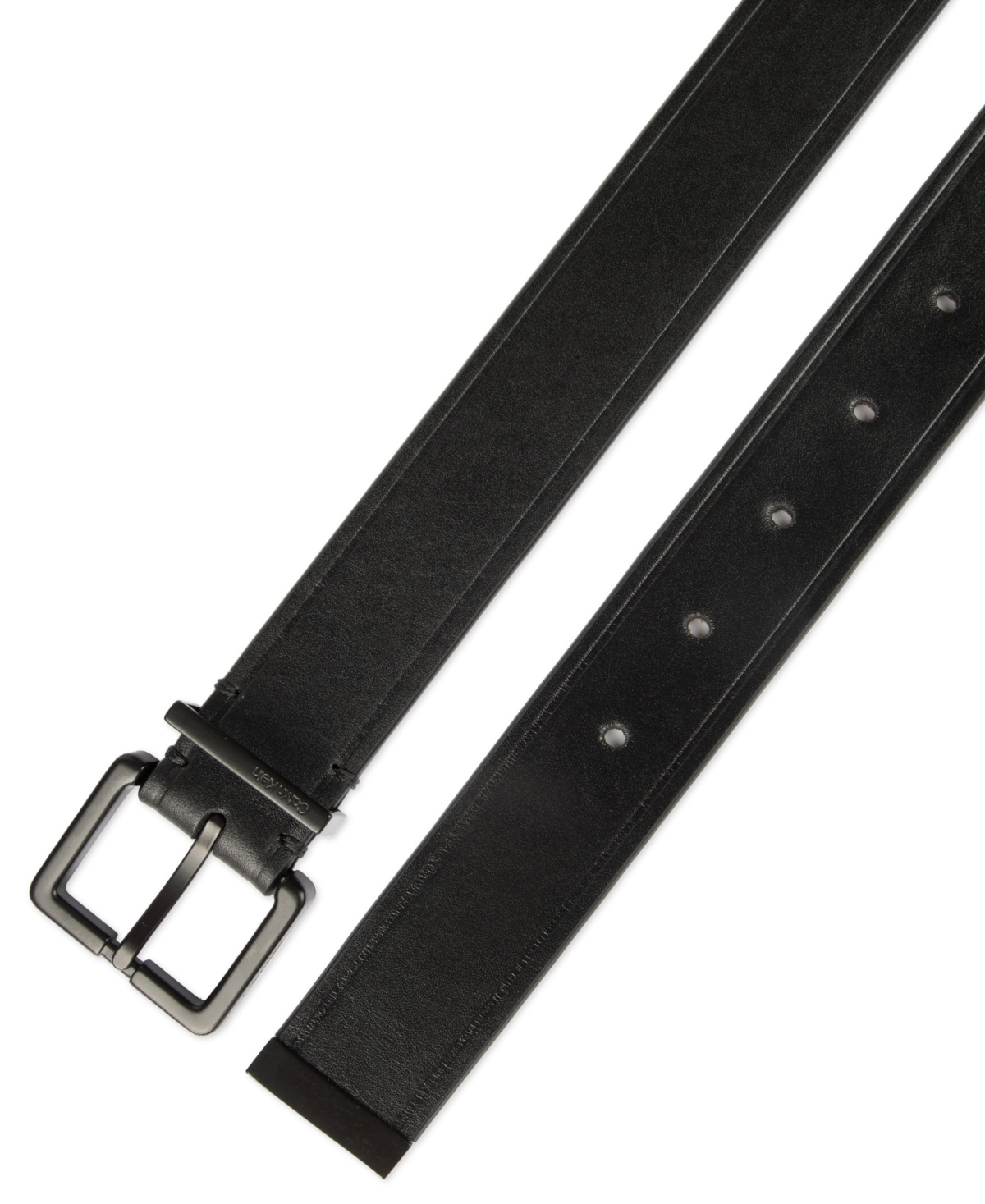 Calvin Klein Men's Metal Finishes Leather Dress Belt