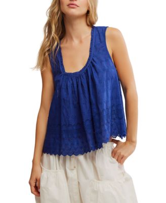 Free People - Women's Marina Cotton Eyelet Tank Top