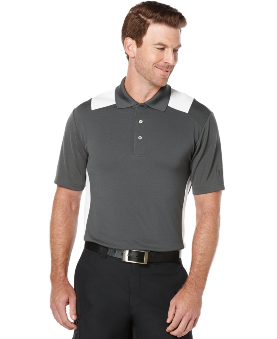 PGA TOUR Big & Tall Airflux Colorblocked Performance Golf Polo   Polos