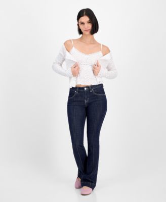 Juniors' Cotton Rib-Knit Striped Tank & Cardigan Set