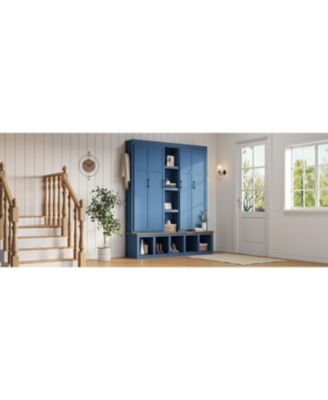 Farmhouse Hall Tree with Bench & Storage