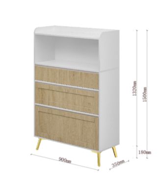 White Wood 3-Drawer Storage Cabinet