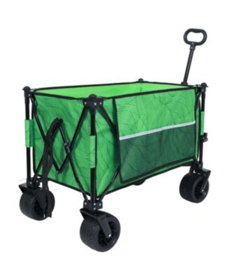 Heavy-Duty Folding Wagon Cart - All-Terrain, Green