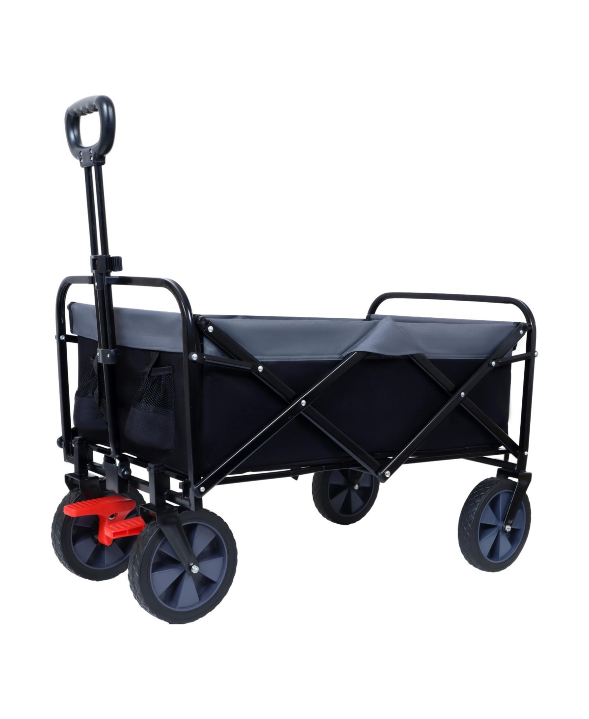 Collapsible Wagon Cart - 150L, 360lbs Capacity - Black+ gray