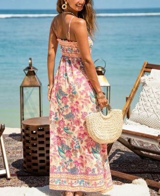 Women's Papaya Punch Floral Maxi Beach Dress