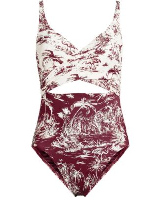 Women's Wrap Monokini High Leg One Piece Swimsuit