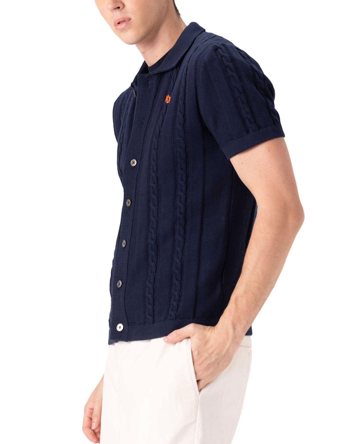 Мужской свитер Members Only JC Polo Cable Knit, цвет: Тёмно-синий — фото 3