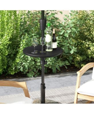 20 Inches Outdoor Adjustable Umbrella Table with 1.5 Inches Umbrella Hole
