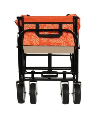 Collapsible Wagon Cart - 225lb Capacity, Orange Leaf