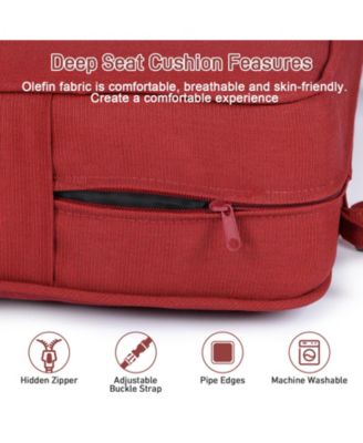 23'' x 26'' Outdoor Deep Seat Chair Cushion Set, Olefin Fabric, Slipcover with Sponge Foam, (Set of 2 Seats, 2 Backs, 2 Lumbar Pillows)