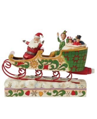 Buddy Elf with Santa in Sleigh Figurine