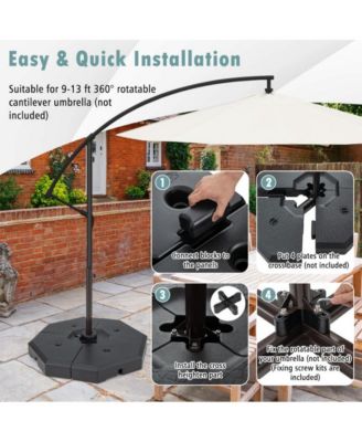 4 Pieces Patio Cantilever Offset Umbrella Weights Base Plate Set