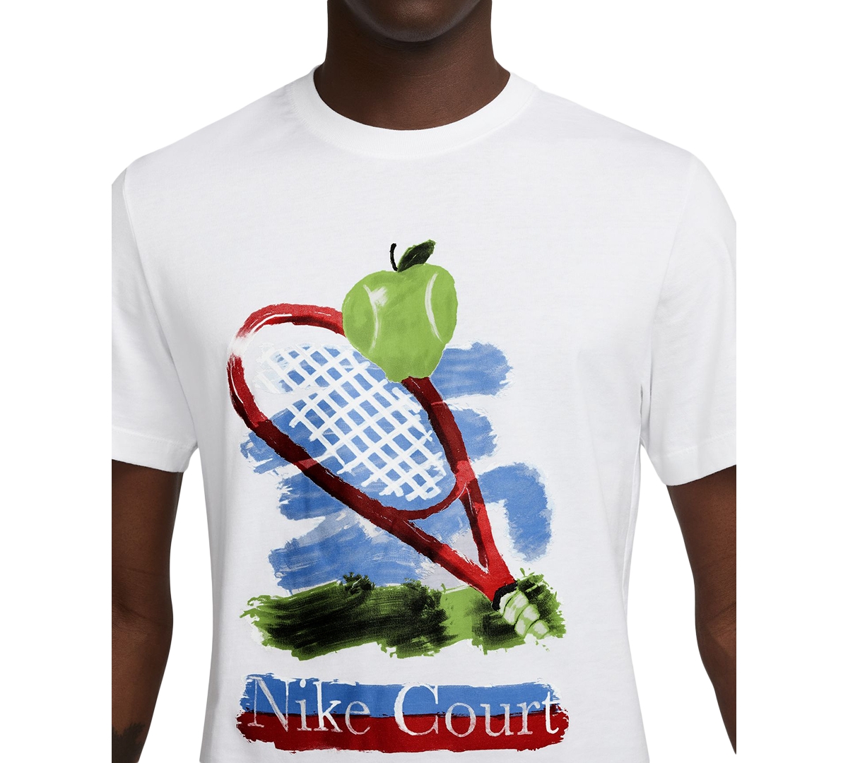 Nike Court Men's Short Sleeve Graphic Tennis T-shirt In White