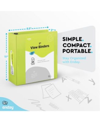 1Inch 3 Ring Binder, 1 Inch Round Ring Clear View Cover with 2 Inside Pockets Binders, Colored School Supplies Binders in Grey, Pink, Blue, Purple, Green and Red, Multicolor (6 PC) – by Enday