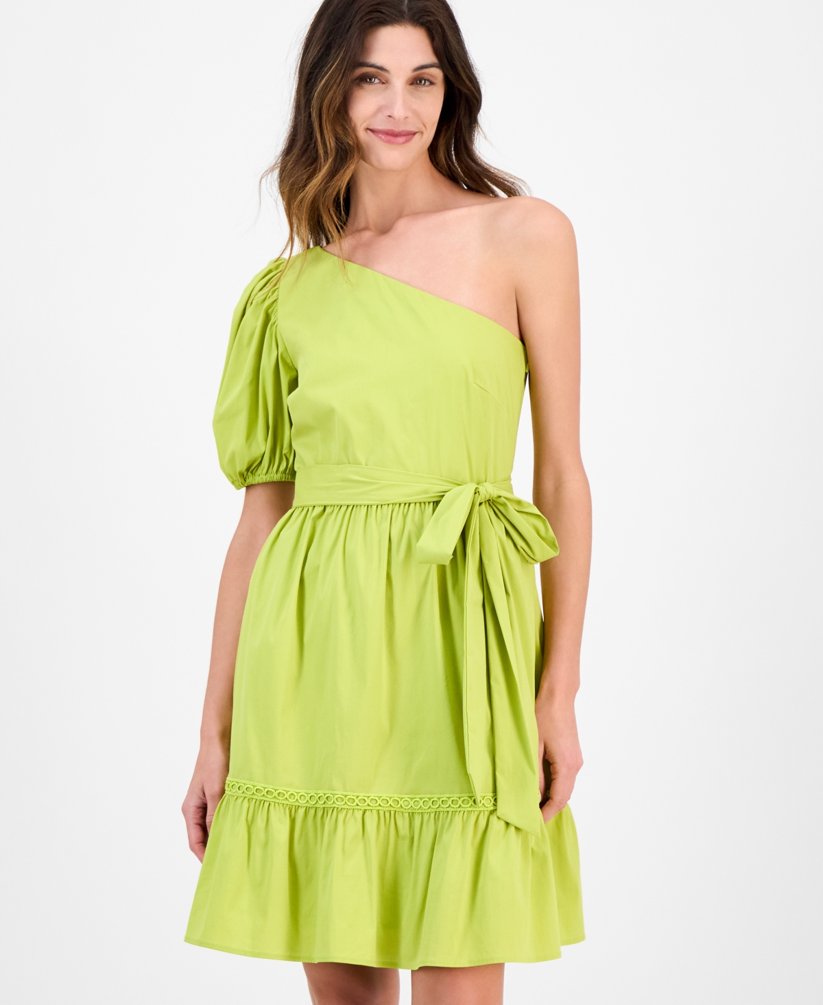 Anne Klein Women's Asymmetric One-Shoulder Fit & Flare Dress