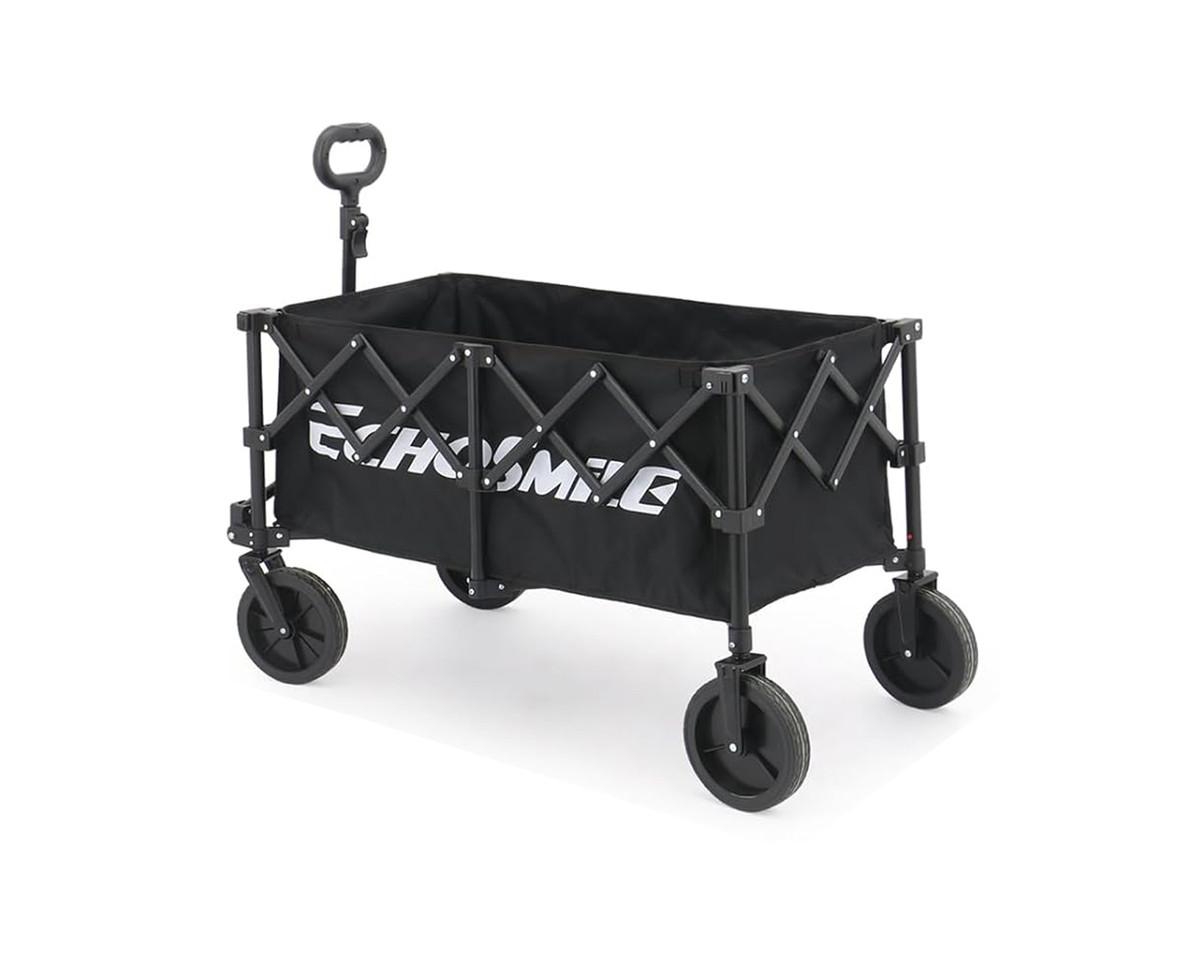 Collapsible Foldable Wagon with 300lbs Weight Cart Heavy Duty Folding Beach Wagon Cart with Wheels and Adjustable Handle for Camping Garden