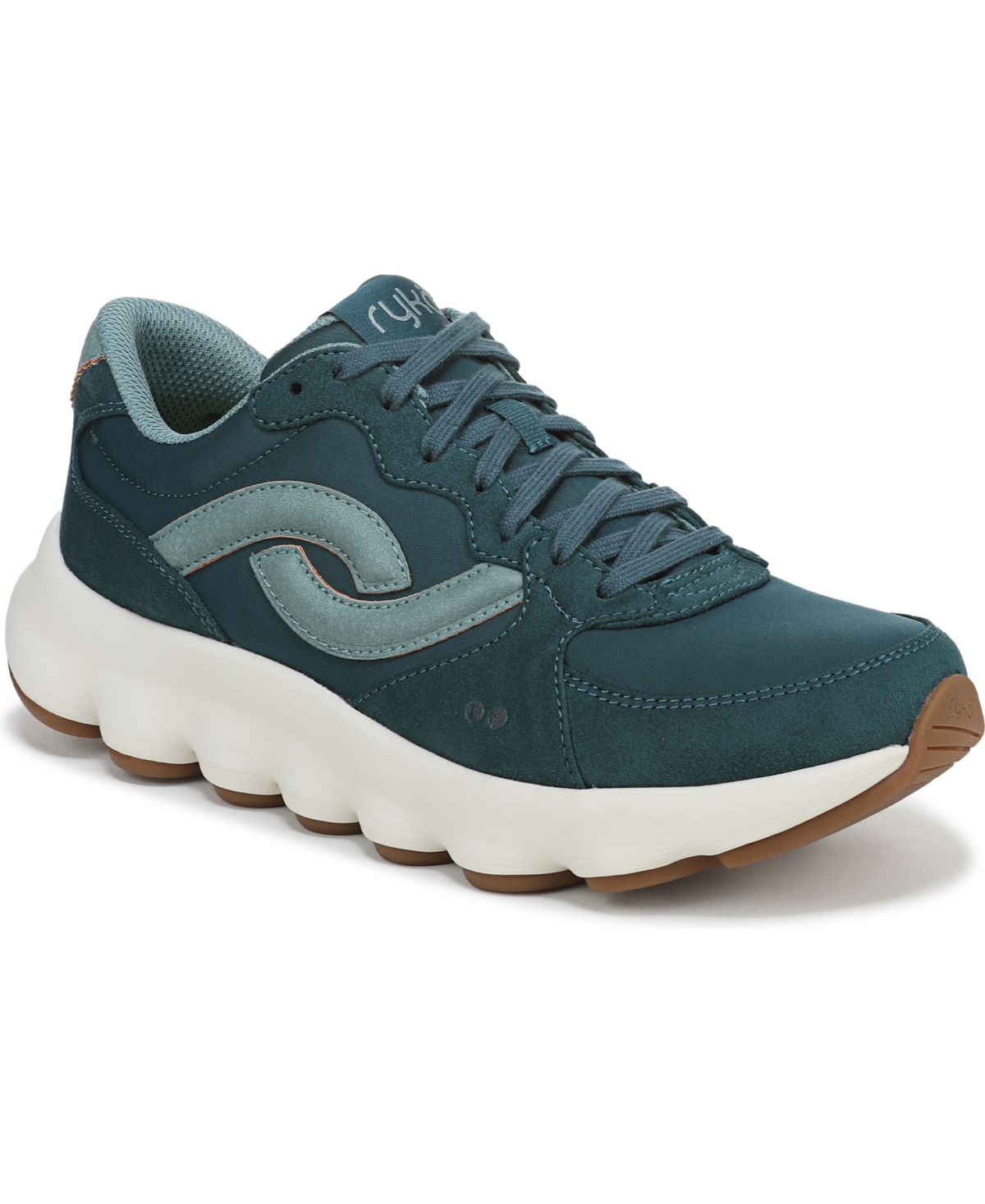 Women's Podflow Retro Lace Up Walking Sneakers - Yellow Oak Mesh Fabric